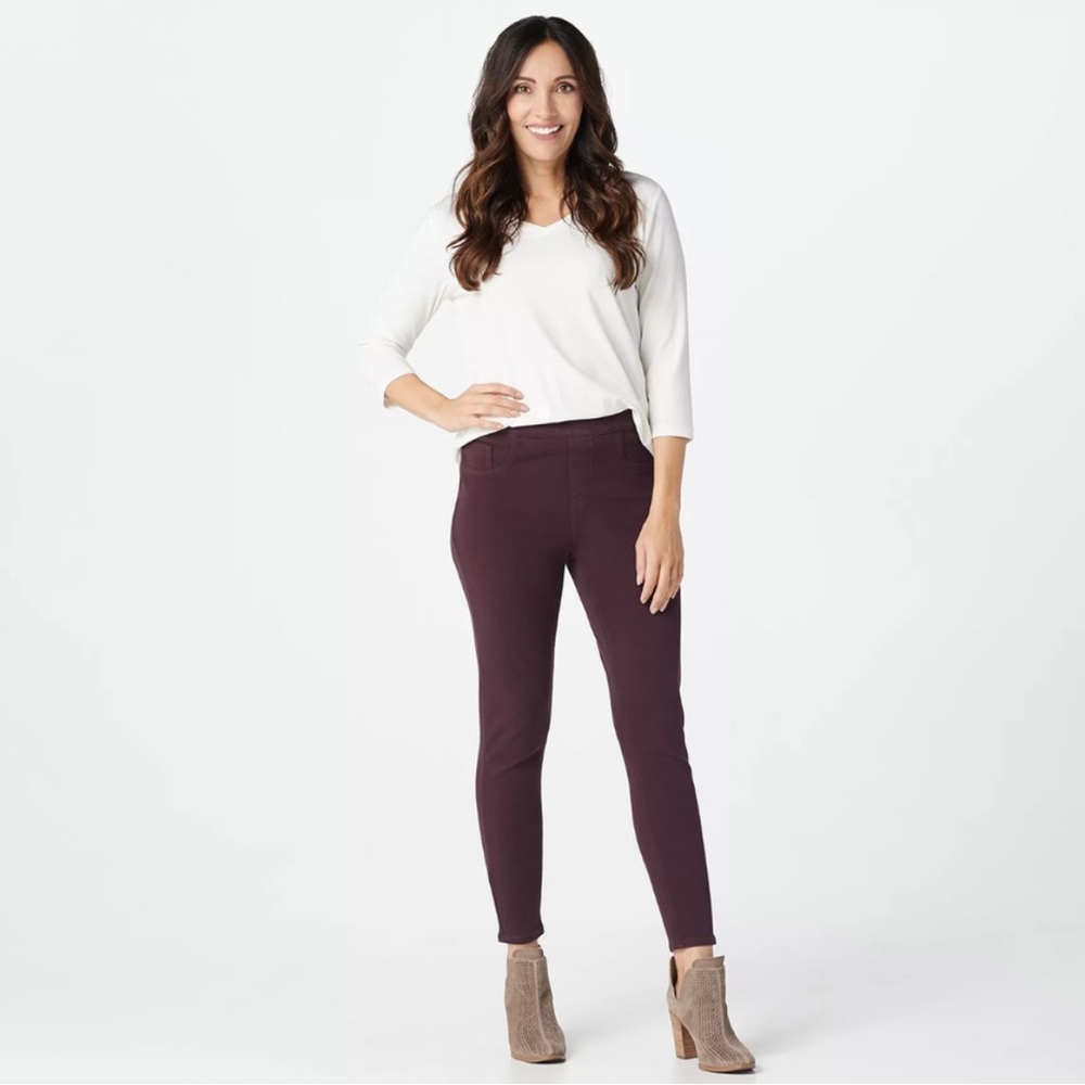 Spanx Jean-ish Ankle Leggings in Plum Purple Size Small Shaping Jeggings